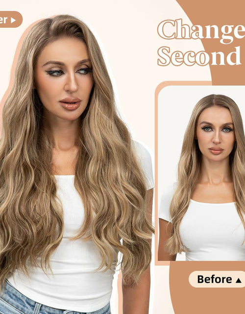 Load image into Gallery viewer, challeam Invisible Transparent Wire Hair Extensions Wavy Curly Long Synthetic

