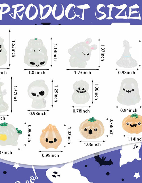 Load image into Gallery viewer, CCINEE 12pcs Halloween Mini Resin Tombstone Pumpkin Ghost Figurines Luminous
