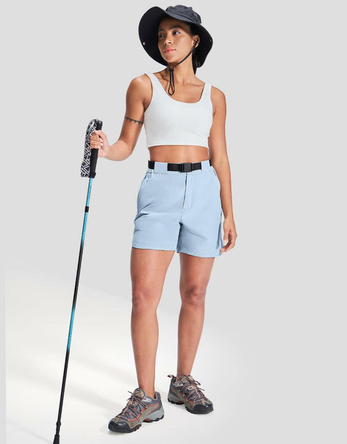 Load image into Gallery viewer, Haimont Womens Hiking Shorts 5" Zipper Pockets Quick Dry Light Blue Size M

