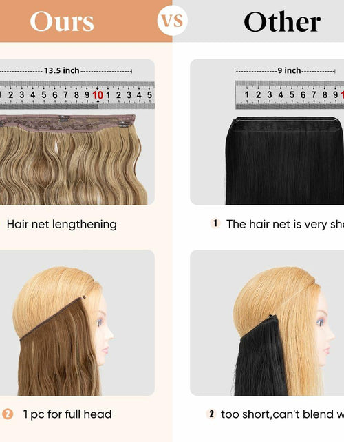Load image into Gallery viewer, challeam Invisible Transparent Wire Hair Extensions Wavy Curly Long Synthetic
