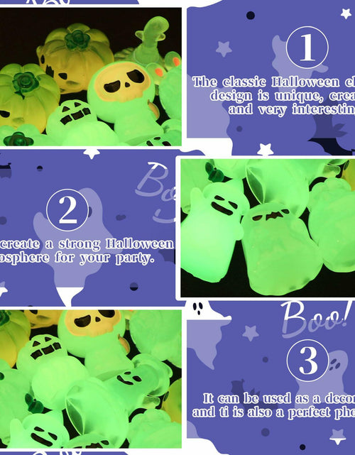 Load image into Gallery viewer, CCINEE 12pcs Halloween Mini Resin Tombstone Pumpkin Ghost Figurines Luminous
