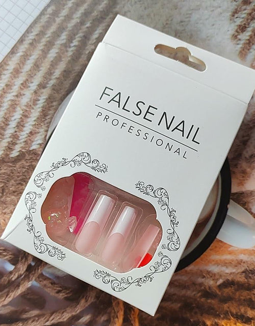 Load image into Gallery viewer, YEFIUO Pink Press On Nails 24 Pcs Long Square Full Cover Acrylic Set
