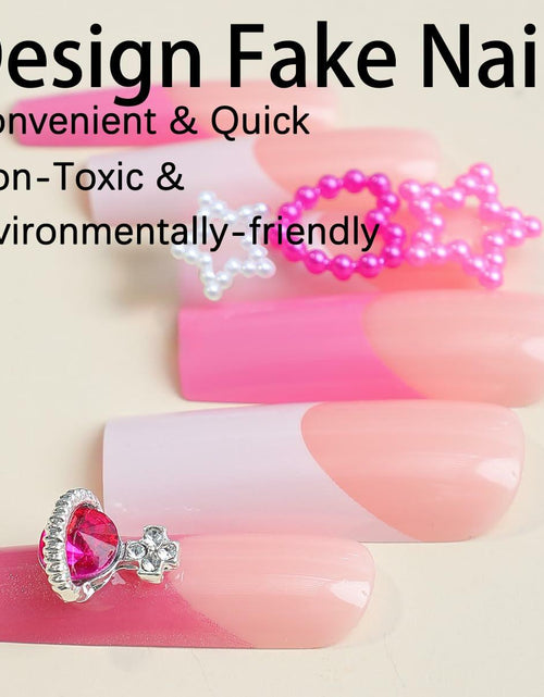 Load image into Gallery viewer, YEFIUO Pink Press On Nails 24 Pcs Long Square Full Cover Acrylic Set
