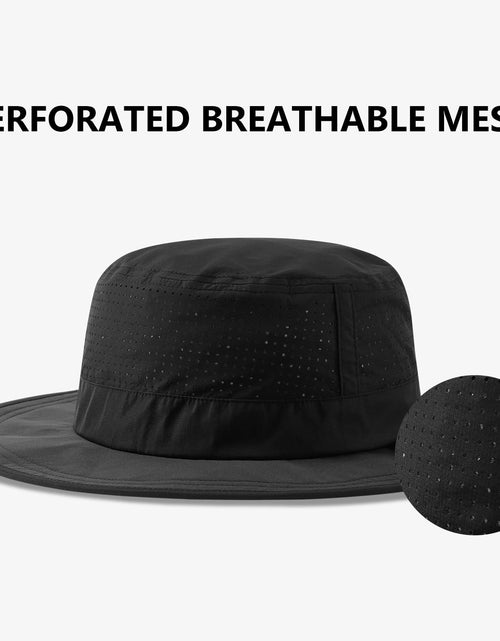 Load image into Gallery viewer, UVSAI UPF 50+ Bucket Sun Hat Laser Mesh Cooling Adjustable Black
