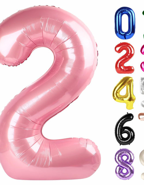 Load image into Gallery viewer, KEXINGTUO 2 Pearlescent Pink Number Foil Balloons 40 Inch Birthday Party
