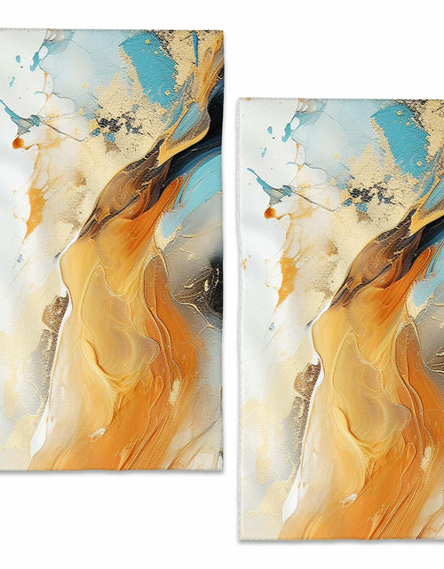 Load image into Gallery viewer, BIGXIUKA Gold Blue Marble Hand Towels Set of 2 28x14 Inch

