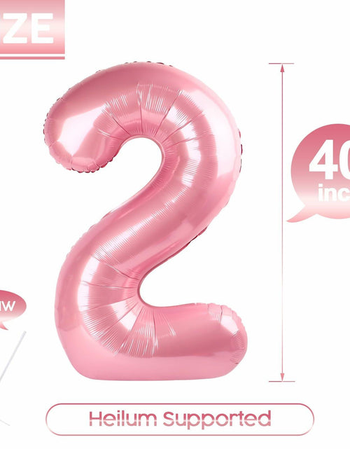 Load image into Gallery viewer, KEXINGTUO 2 Pearlescent Pink Number Foil Balloons 40 Inch Birthday Party
