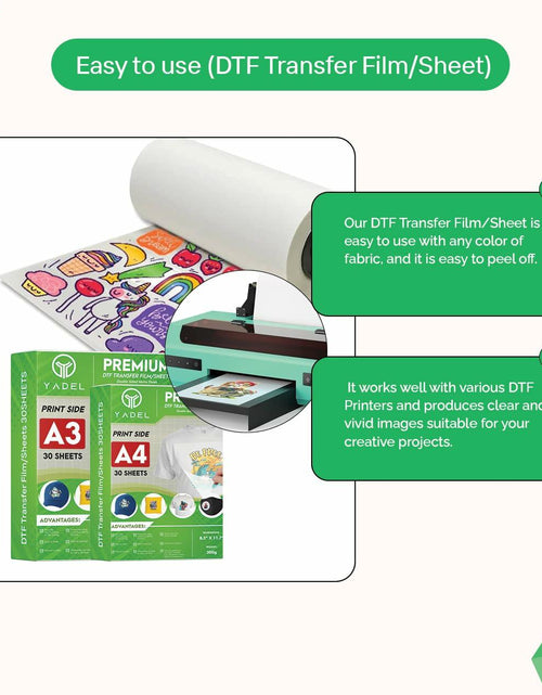 Load image into Gallery viewer, Yadel DTF Transfer Film A3 30 Pieces YL-0030 Easy Image Transfer Sheets
