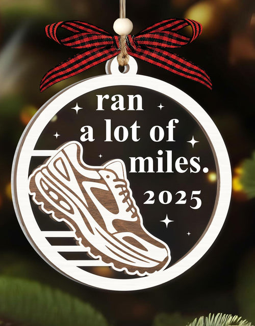 Load image into Gallery viewer, Hangwoous Marathon Runner Wooden Ornament 2 Layer Christmas Tree Sport
