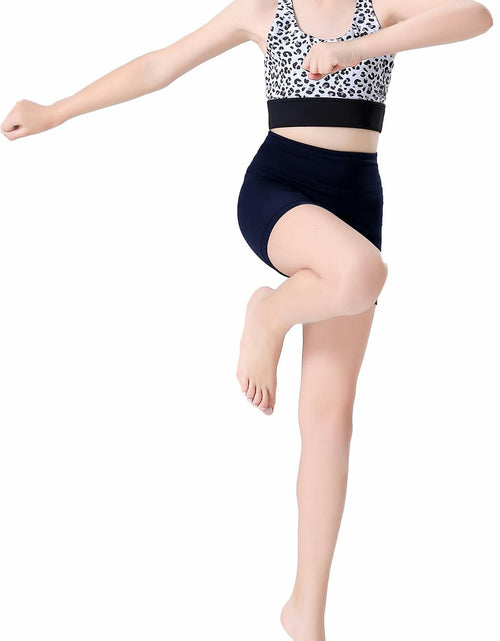 Load image into Gallery viewer, Swdarz Girls Black Gymnastics Dance Shorts Athletic Spandex Size 6-7Y
