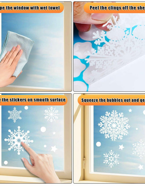 Load image into Gallery viewer, AHEONLAR 142PCS Christmas Window Static Cling Stickers Waterproof White Vinyl
