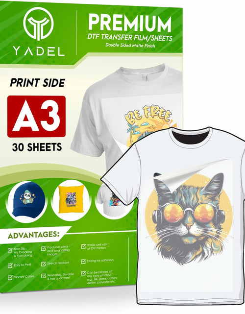 Load image into Gallery viewer, Yadel DTF Transfer Film A3 30 Pieces YL-0030 Easy Image Transfer Sheets
