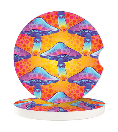 HOMETRIP Absorbent Ceramic Car Coasters Cork Back 2.56'' Sea Turtle 2pcs