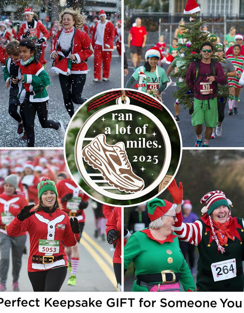 Load image into Gallery viewer, Hangwoous Marathon Runner Wooden Ornament 2 Layer Christmas Tree Sport
