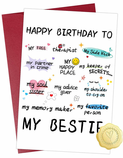 Load image into Gallery viewer, NPCSWXQ Funny Birthday Card for Bestie Friendship 4.7x7.1in with Envelope
