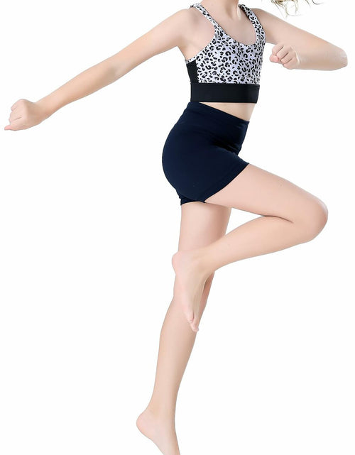 Load image into Gallery viewer, Swdarz Girls Black Gymnastics Dance Shorts Athletic Spandex Size 6-7Y
