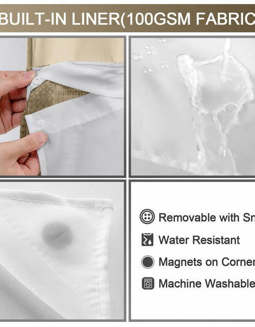 Load image into Gallery viewer, YellyHommy No Hook Shower Curtain Snap Liner Set Cyan 87x72

