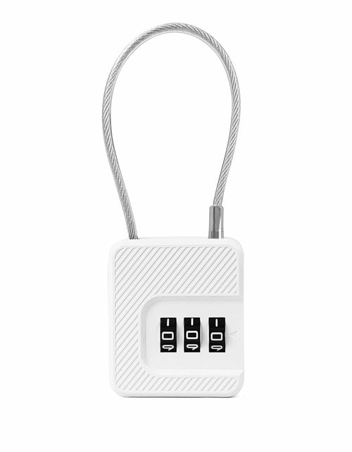 Load image into Gallery viewer, Coipdfty 3-Digit Combination Lock Flexible Steel Cable Waterproof White 1 Pack
