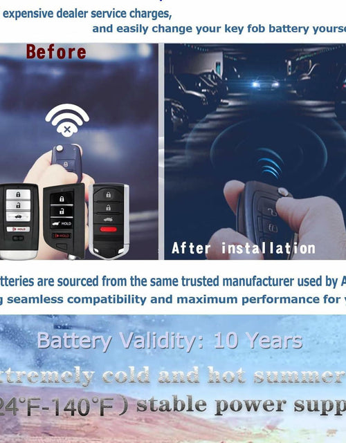 Load image into Gallery viewer, KKNCO Key Fob Battery Replacement for Acura Smart Remote Pack of 2 Batteries
