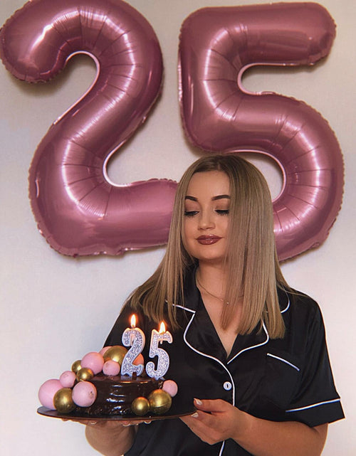 Load image into Gallery viewer, KEXINGTUO 2 Pearlescent Pink Number Foil Balloons 40 Inch Birthday Party

