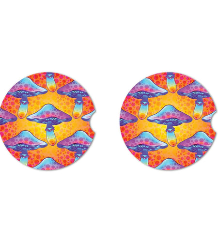 HOMETRIP Absorbent Ceramic Car Coasters Cork Back 2.56'' Sea Turtle 2pcs
