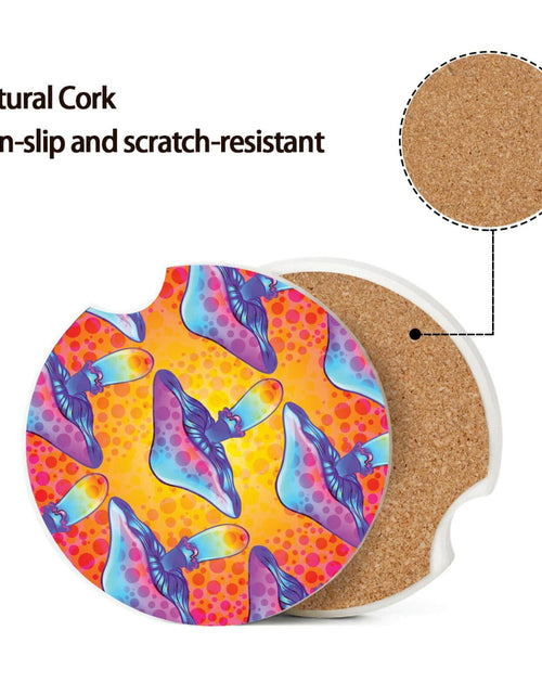 Load image into Gallery viewer, HOMETRIP Absorbent Ceramic Car Coasters Cork Back 2.56'' Sea Turtle 2pcs
