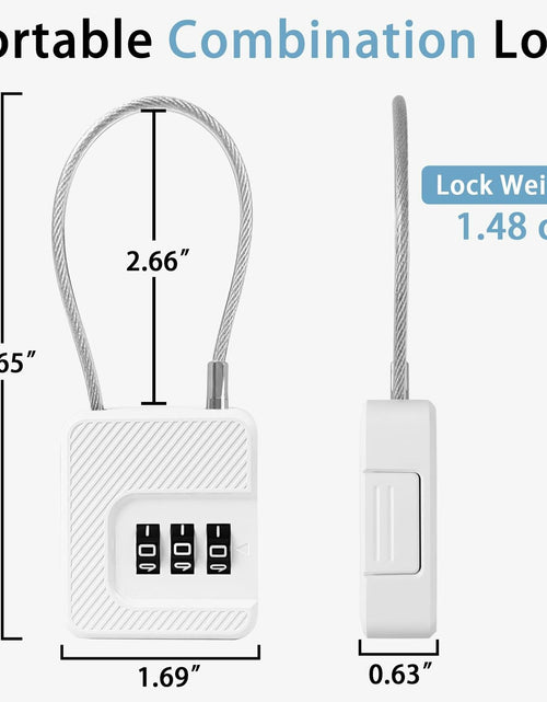 Load image into Gallery viewer, Coipdfty 3-Digit Combination Lock Flexible Steel Cable Waterproof White 1 Pack
