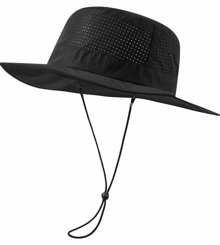 UVSAI UPF 50+ Bucket Sun Hat Laser Mesh Cooling Adjustable Black