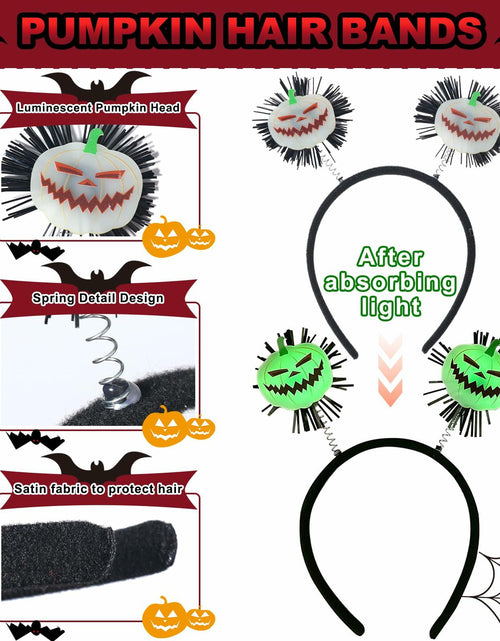 Load image into Gallery viewer, Kistreao Halloween Luminous Pumpkin Headband Glow Dark C-Pumpkin 1Pc Size M
