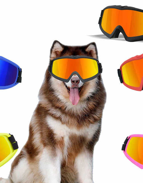 Load image into Gallery viewer, GDSanlian Dog Sunglasses UV-Proof Windproof Adjustable Strap Black Red L
