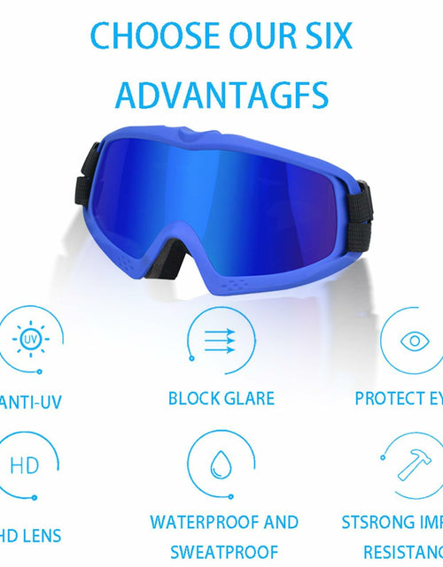 Load image into Gallery viewer, GDSanlian Dog Sunglasses UV-Proof Windproof Adjustable Strap Black Red L
