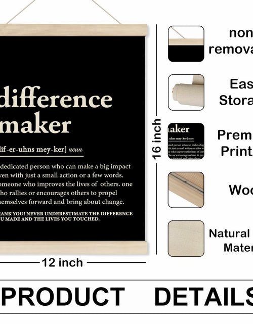 Load image into Gallery viewer, HRQKO Difference Maker Poster Hanger Frame Modern Minimalist 12x16 Black
