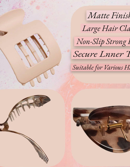 Load image into Gallery viewer, Generic 4-Pack Large Matte Non-Slip Claw Barrettes Hair Clips 4-Square
