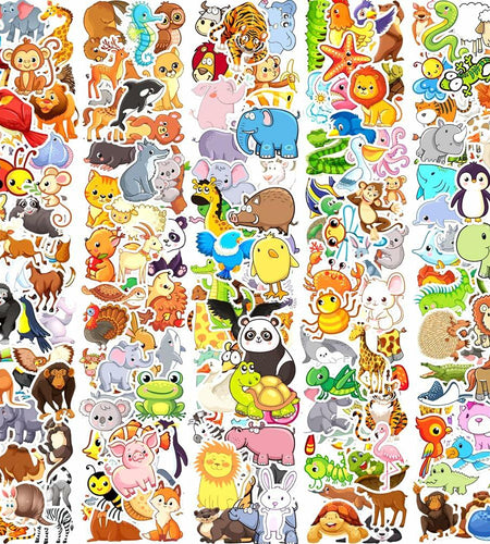 Debuosim 200 Pcs Cute Animal Waterproof Vinyl Stickers for Kids Teens Girls Boys