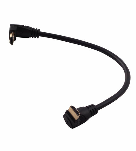 LARRITS HDMI 2.0 Cable 1FT 90 Degree Elbow Ultra Short 4K 60Hz Black