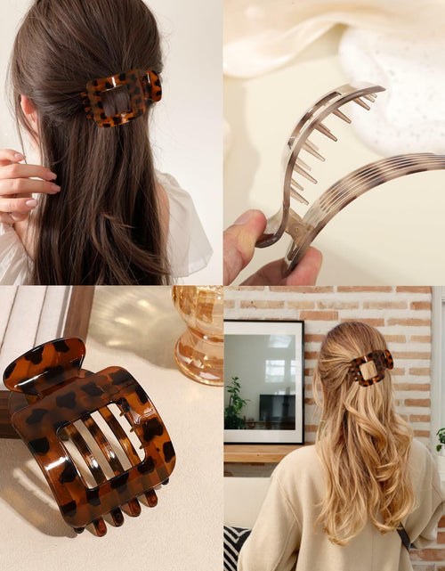 Load image into Gallery viewer, Generic 4-Pack Large Matte Non-Slip Claw Barrettes Hair Clips 4-Square
