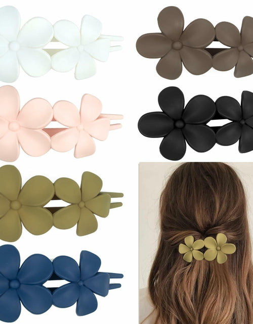 Load image into Gallery viewer, Mevnccola 6 Pack 4.1" Floral Matte Hair Claw Clips Non-Slip Multi-Color
