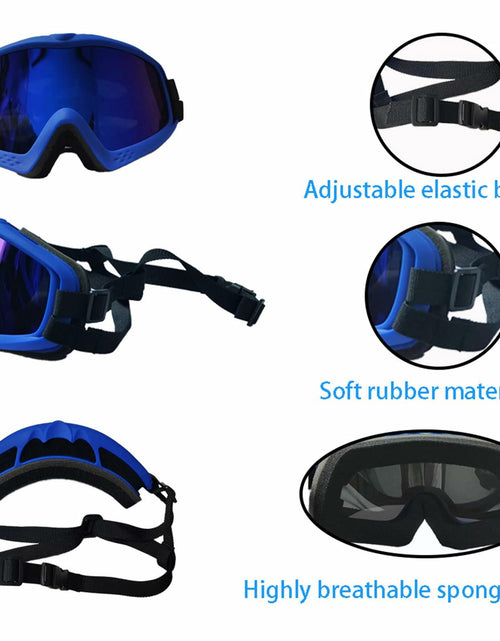 Load image into Gallery viewer, GDSanlian Dog Sunglasses UV-Proof Windproof Adjustable Strap Black Red L
