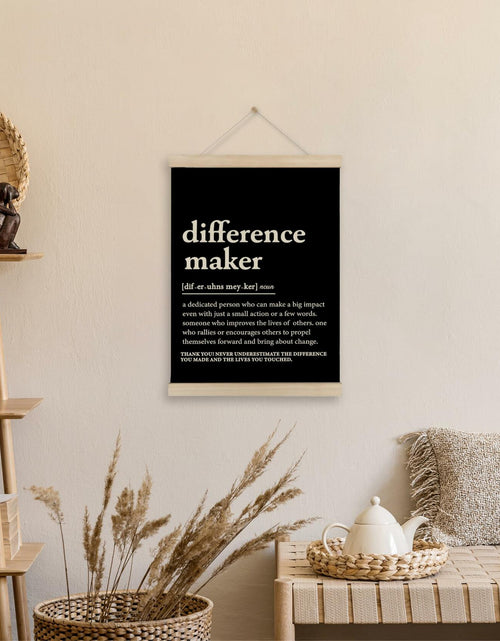 Load image into Gallery viewer, HRQKO Difference Maker Poster Hanger Frame Modern Minimalist 12x16 Black
