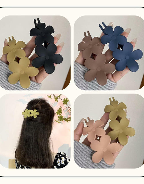Load image into Gallery viewer, Mevnccola 6 Pack 4.1" Floral Matte Hair Claw Clips Non-Slip Multi-Color
