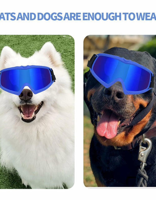 Load image into Gallery viewer, GDSanlian Dog Sunglasses UV-Proof Windproof Adjustable Strap Black Red L
