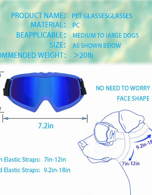 Load image into Gallery viewer, GDSanlian Dog Sunglasses UV-Proof Windproof Adjustable Strap Black Red L
