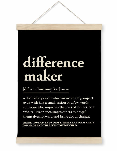 Load image into Gallery viewer, HRQKO Difference Maker Poster Hanger Frame Modern Minimalist 12x16 Black
