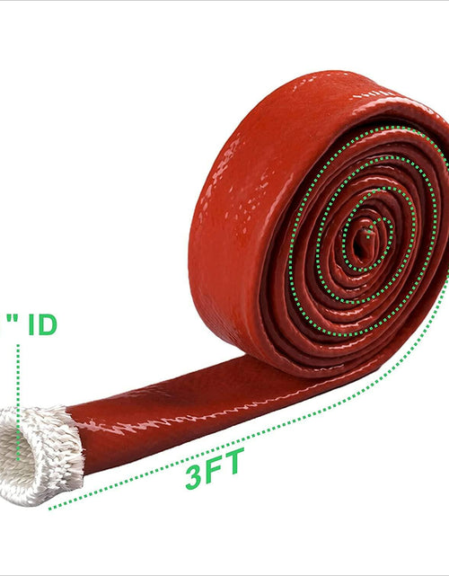 Load image into Gallery viewer, Ummickl 1" ID Silicone Coated Fiberglass Heat Sleeve 3.3ft Red
