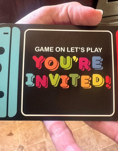 Load image into Gallery viewer, VAVINCI Video Gamer Birthday Invitations 30 Set Red Blue with Envelopes
