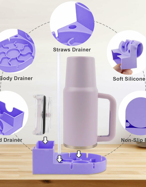 Load image into Gallery viewer, SISAYWEY Silicone Water Bottle Drying Rack Stanley 20/30/40oz Cups Purple 1Pc
