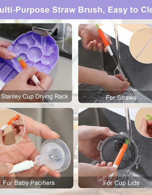 Load image into Gallery viewer, SISAYWEY Silicone Water Bottle Drying Rack Stanley 20/30/40oz Cups Purple 1Pc

