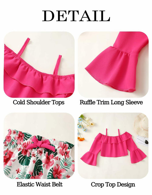 Load image into Gallery viewer, YOURUIKEY Girls Summer Halter Crop Top Floral Shorts Set Rose Red 11-12
