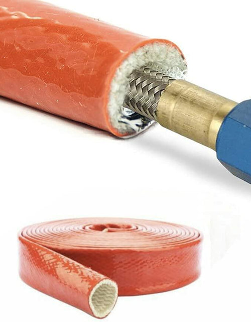 Load image into Gallery viewer, Ummickl 1" ID Silicone Coated Fiberglass Heat Sleeve 3.3ft Red
