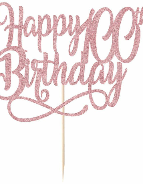 Load image into Gallery viewer, Qertesl Happy 75th Birthday Cake Topper Rose Gold Paper 1 Item Party Decor
